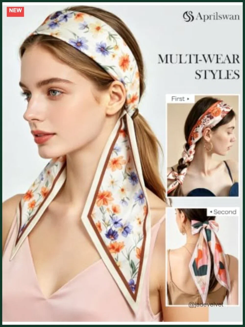 Silk Hair Scarf Satin Neck Scarf Women Fashion Accessory